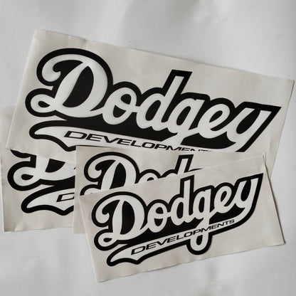 Dodgey Developments White/Black Sticker