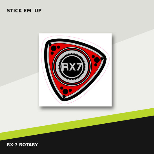 Red RX-7 rotary rotor sticker