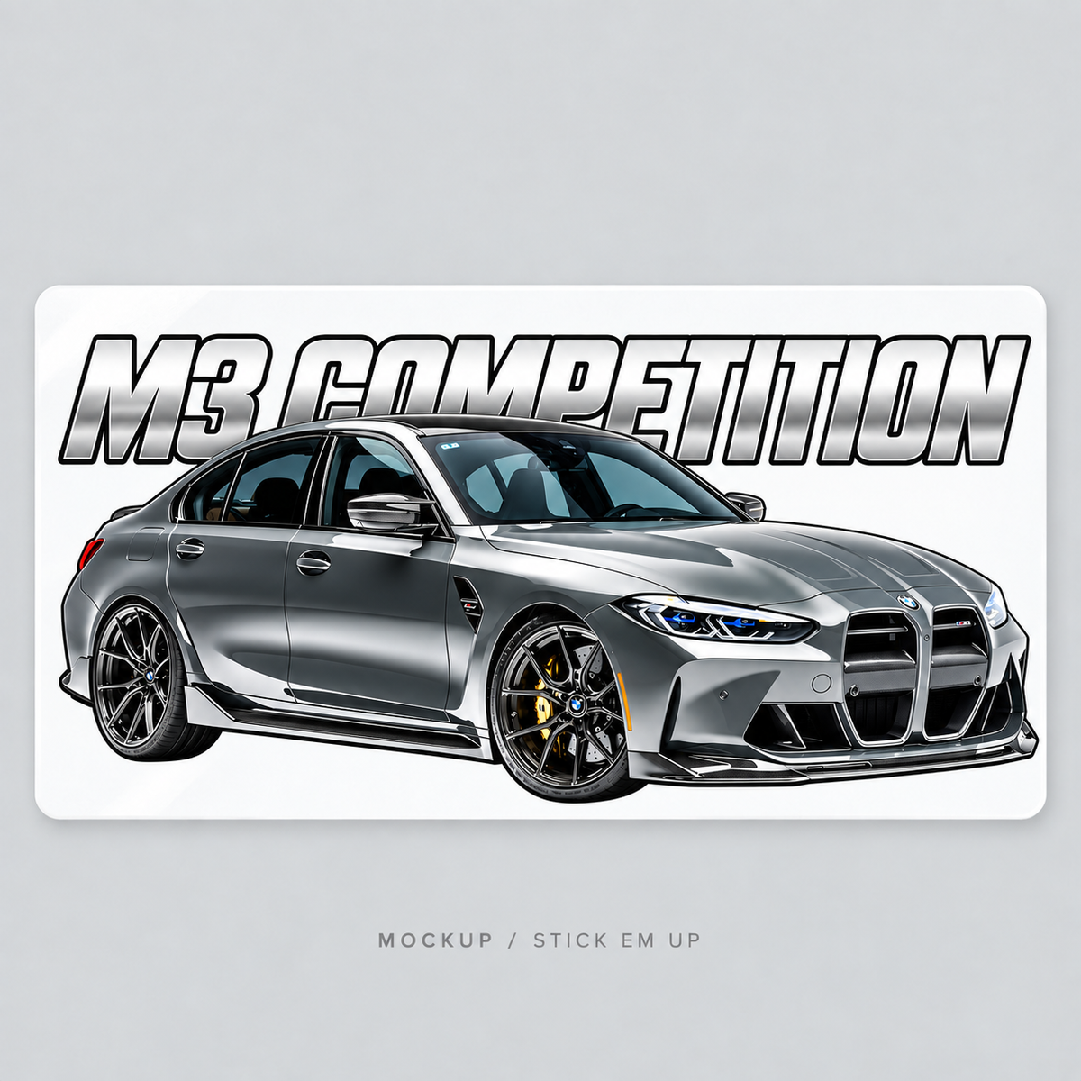 BMW M3 G80 Competition — Silver Line Vinyl Sticker