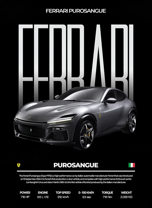 Ferrari Purosangue — Performance Series Poster artwork