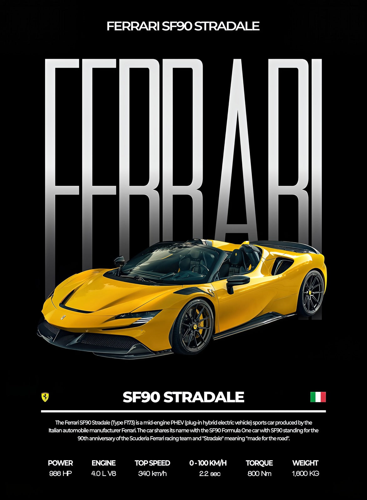Ferrari SF90 Stradale — Performance Series Poster artwork