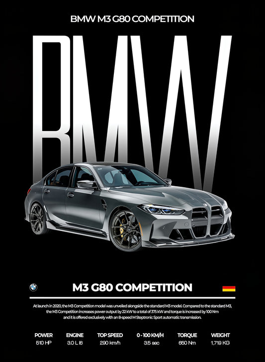 BMW M3 G80 Competition — Performance Series Poster