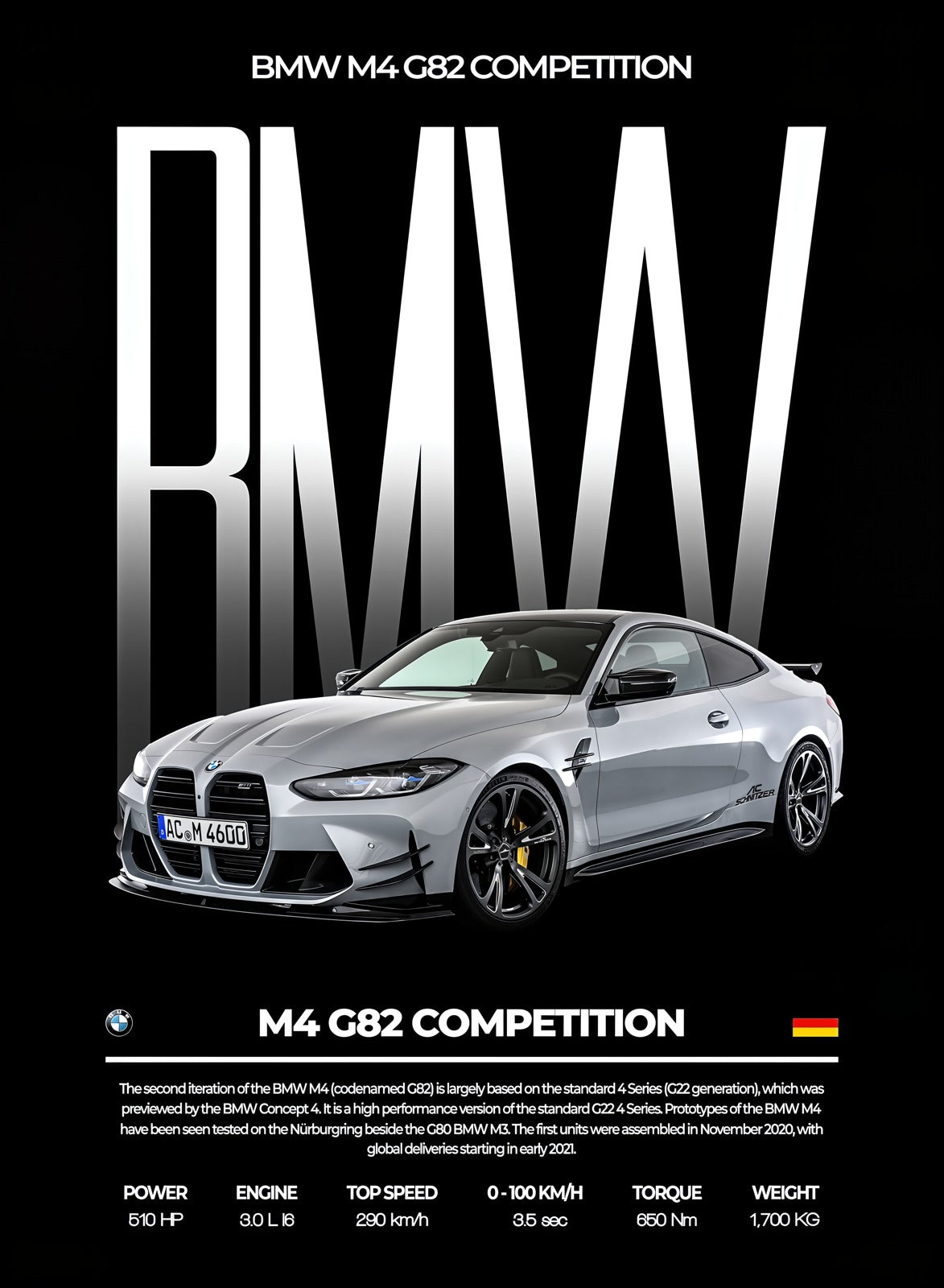 BMW M4 G82 Competition — Performance Series Poster
