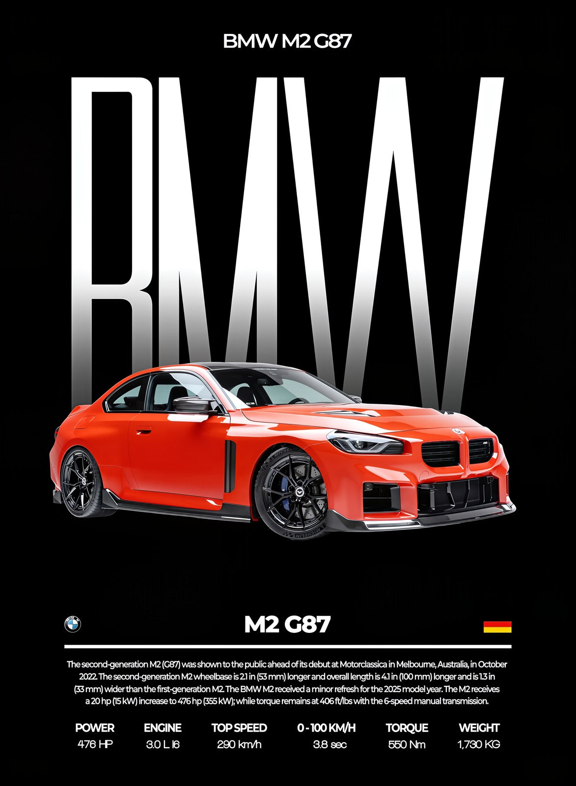 BMW M2 G87 — Performance Series Poster