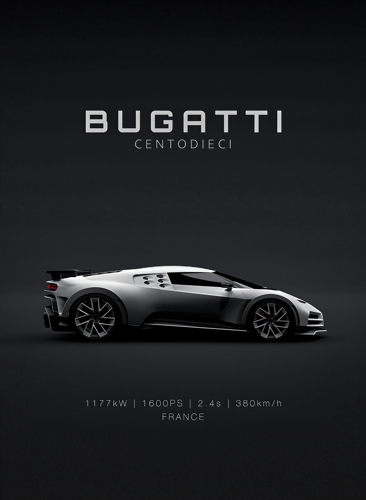 Bugatti Centodieci — Dark Studio Poster