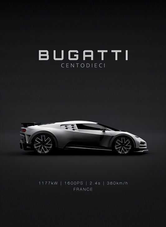 Bugatti Centodieci — Dark Studio Poster