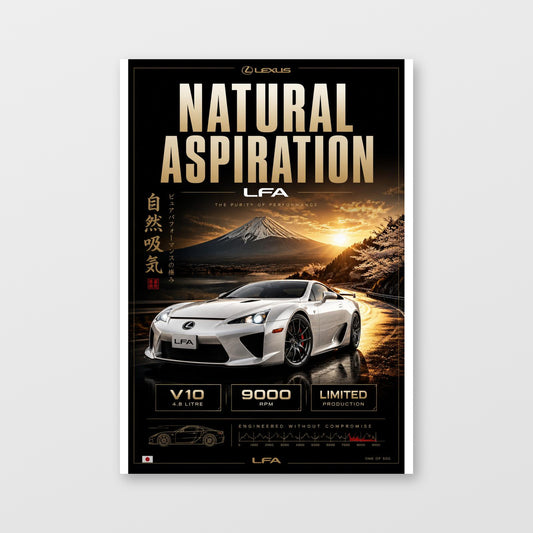 Lexus LFA — Natural Aspiration Poster displayed as an unframed wall print