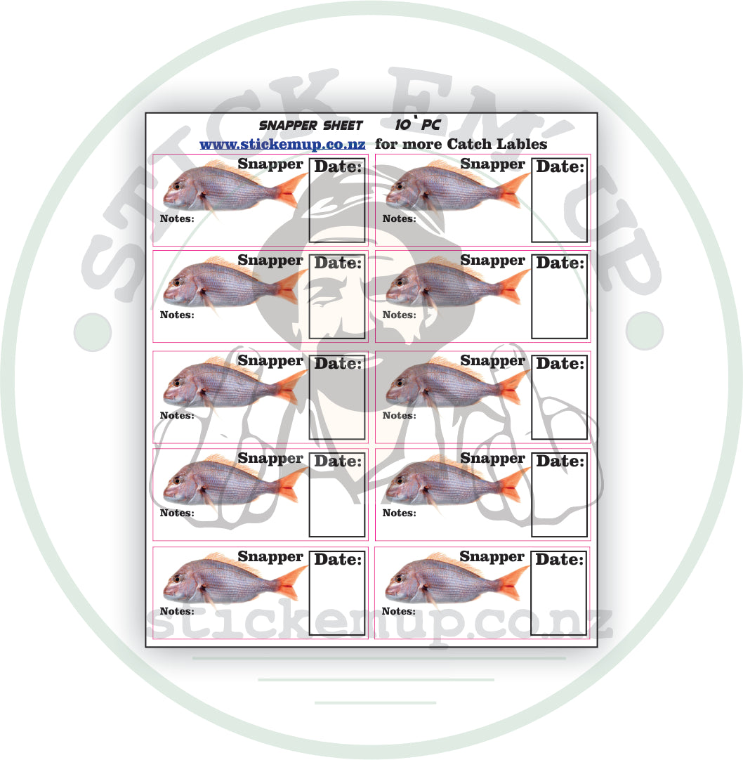 Snapper Fish Labels – Stick Em' Up