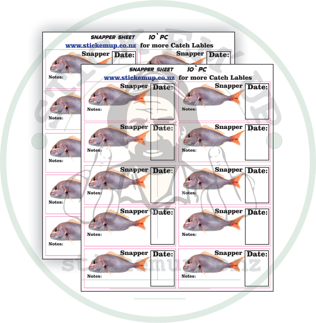 Fish Snapper Stickers Snapper Fish Labels – Stick Em' Up