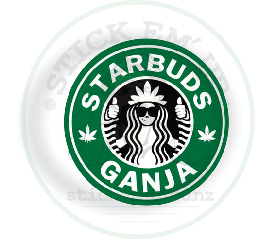 Starbuds Ganja Sticker – High Vibes Only ☕🌿