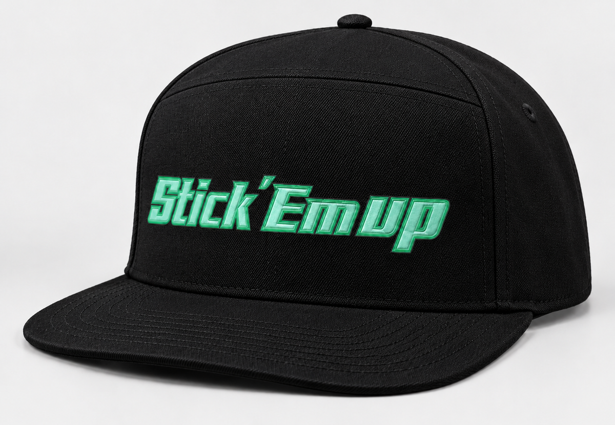 Stick Em' Up Black Five-Panel Cap