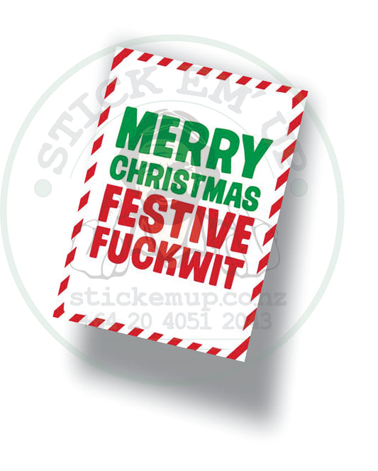 Merry Christmas Festive Fuckwit Sticker 🎄😂