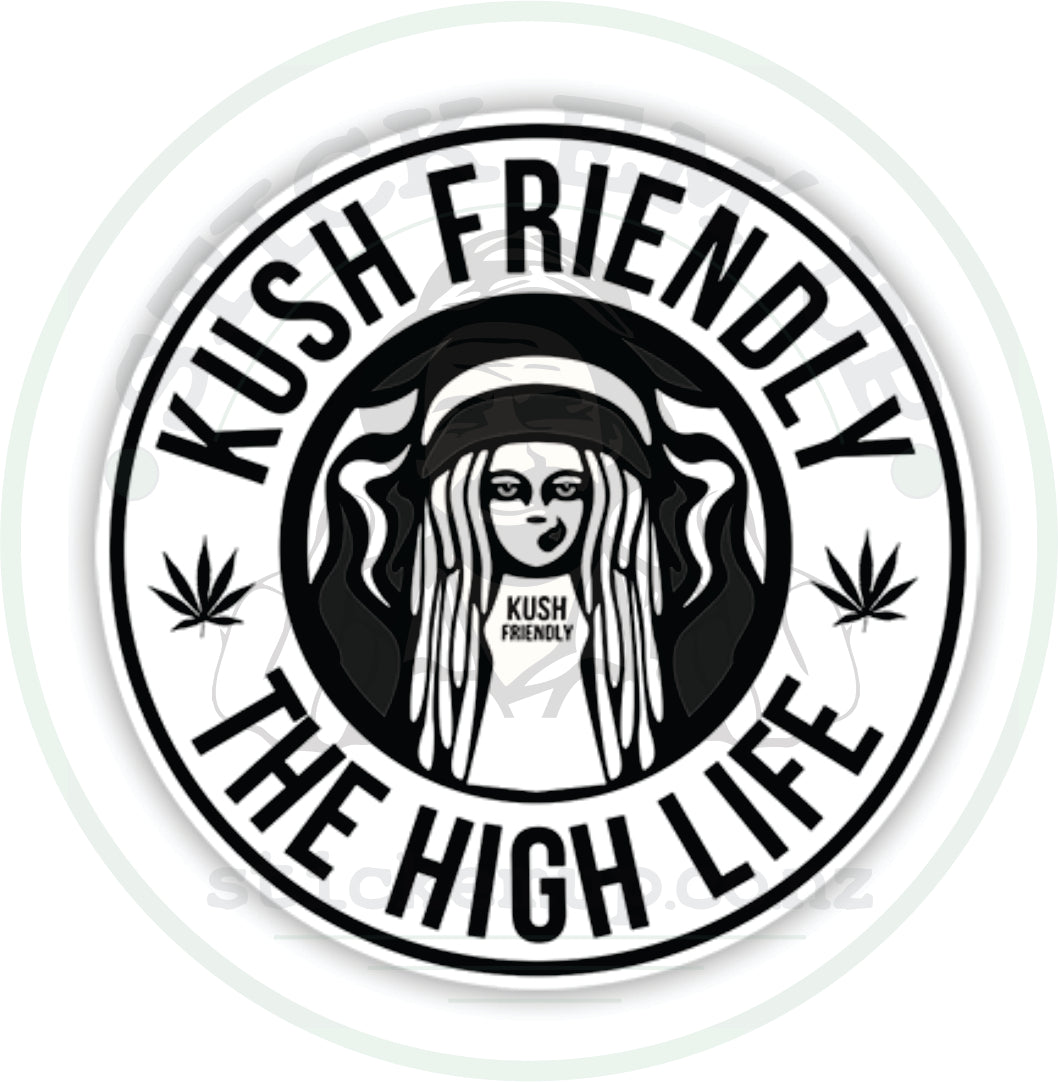 Kush Friendly – The High Life Sticker 🌿😎🔥