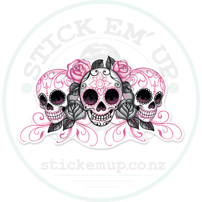 Sugar Skulls Sticker – sticker cut contour and Stick Em’ Up watermark