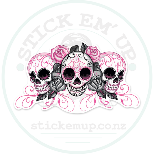 Sugar Skulls Sticker – sticker cut contour and Stick Em’ Up watermark