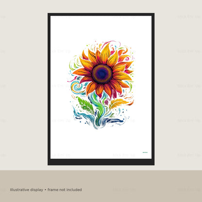 Rainbow Sunflower Art Print — print mockup