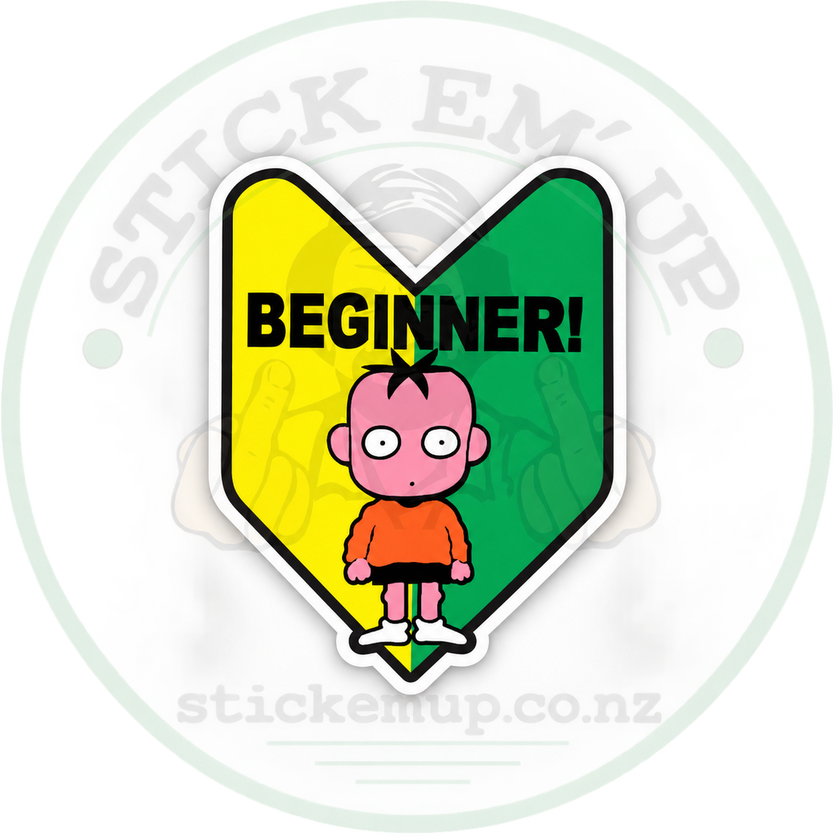 Wakaba Beginner Cartoon Sticker with Stick Em’ Up logo watermark