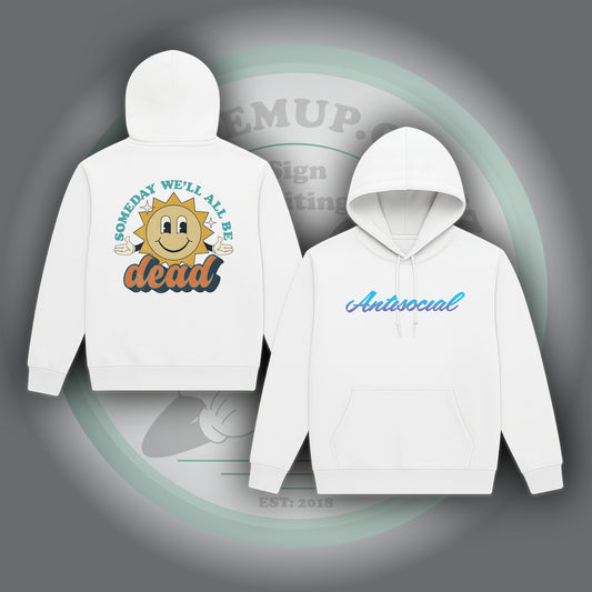 Antisocial White Hoodie